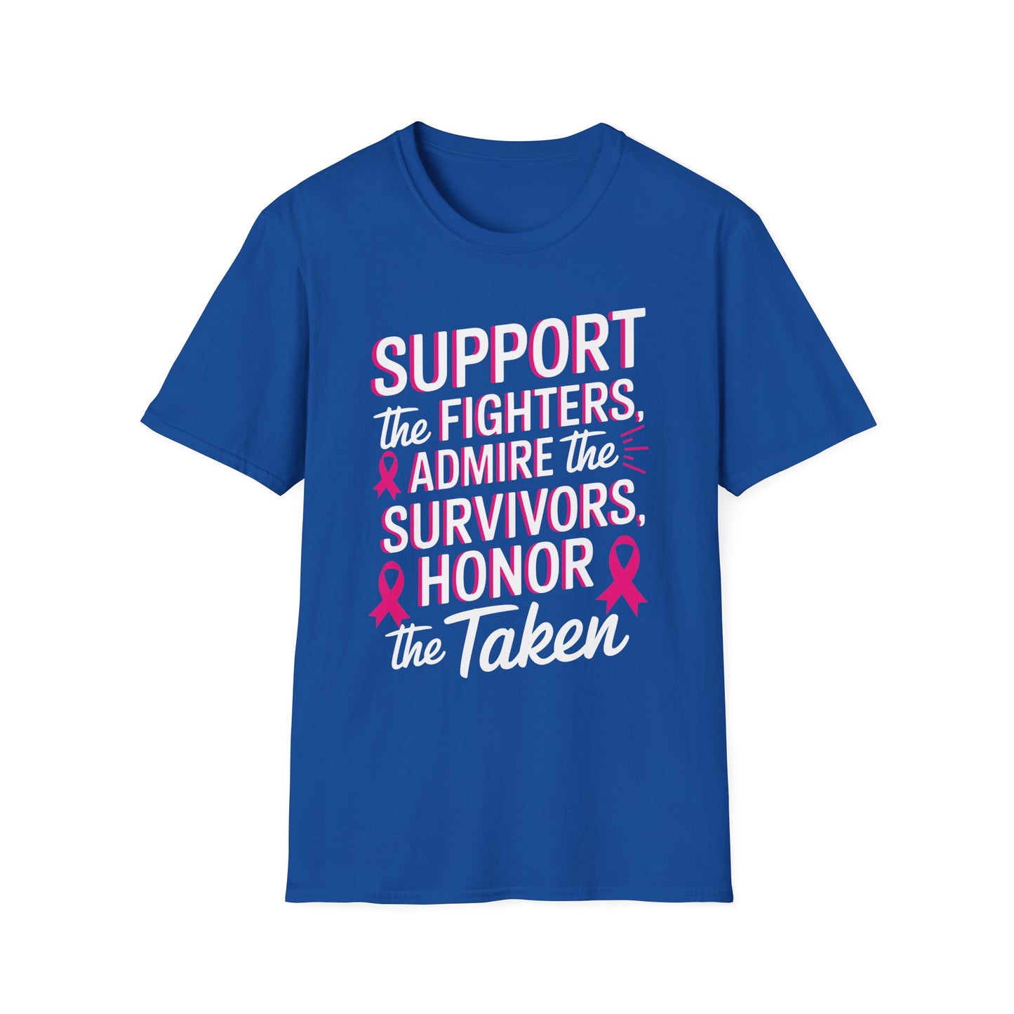 Breast Cancer Awareness Support Fighters Admire Survivors T-Shirt For Men Women
