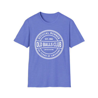 Mens Old Balls Club 60 Years Awesome Sixty 60th Birthday Farthers Day T-Shirt