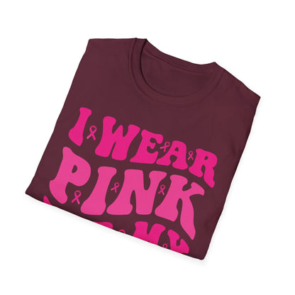 I Wear Pink For My Mama Ribbon Breast Cancer Support Squads T-Shirt For Men Women