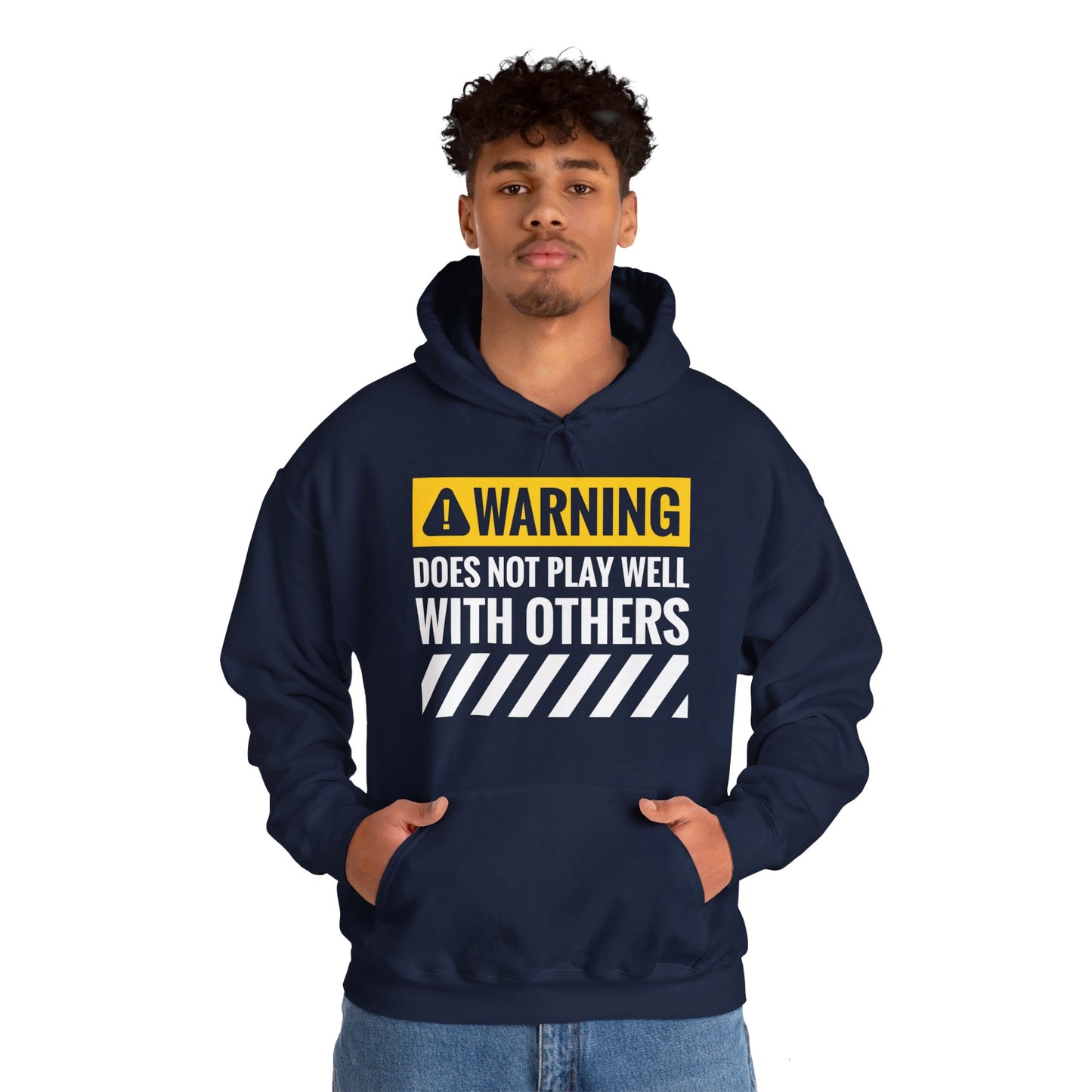 Funny Warning Does Not Play Well With Others Caution Sign Hoodie For Men Women Hoodie