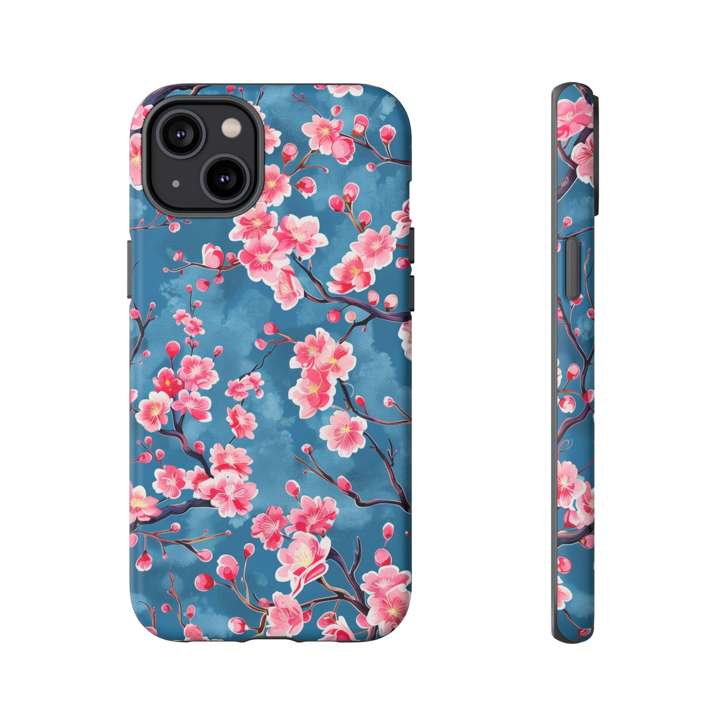 Sakura Blossoms Vibrant Colored iPhone 13 14 15 16 Pro Max Plus Case Wireless Charging Compatible Tough Cases Protection, Magnetic Phone Case for iPhone Classic Series