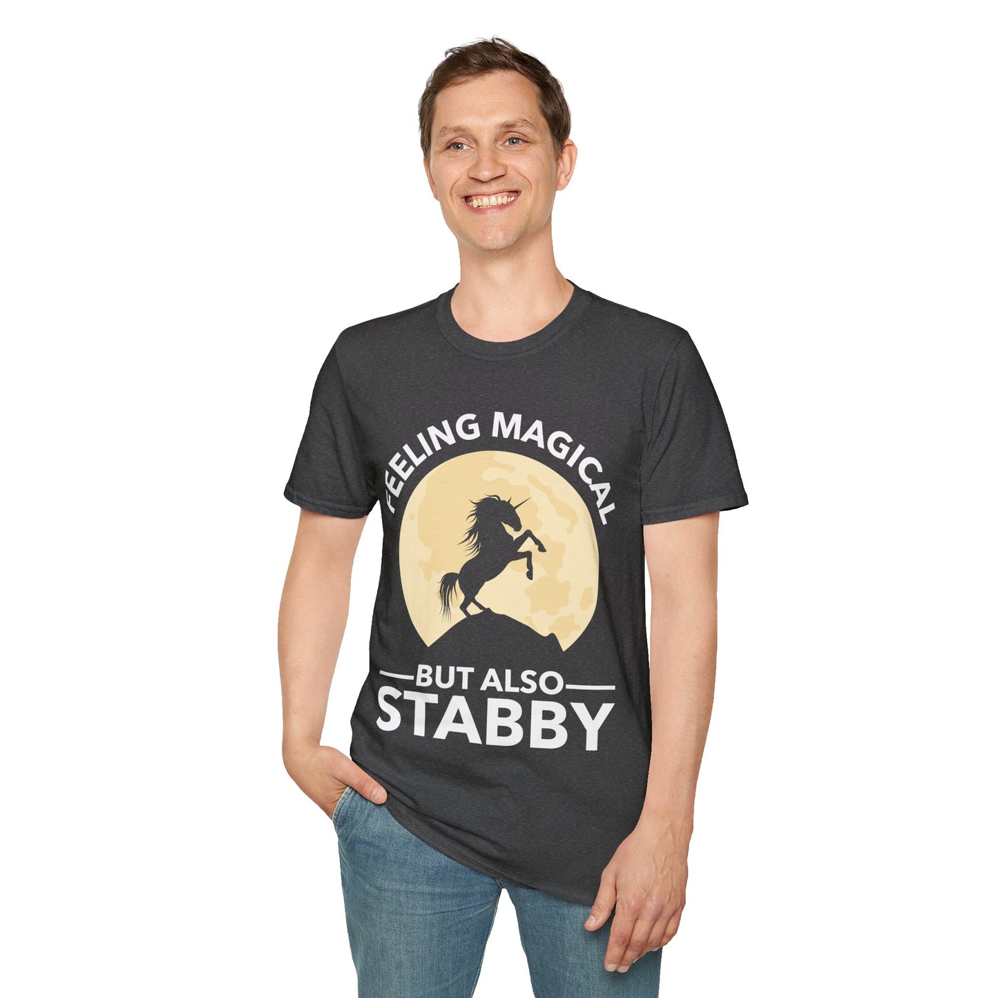 Funny Feeling Magical But Also Stabby Unicorn Lovers T-Shirt Men Women