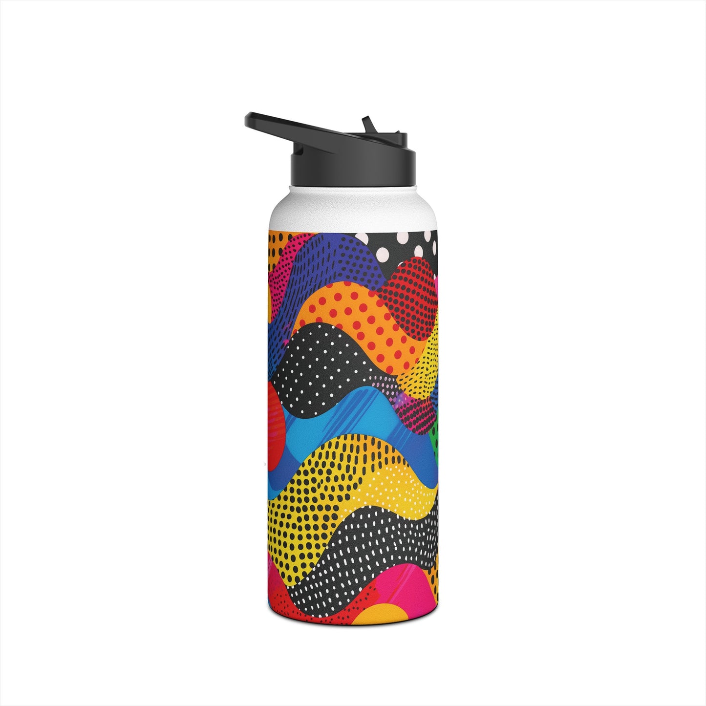 Pop Art Punch Vibrant Pattern Stainless Steel Water Bottle with Twist-on Lid and Double-Wall Vacuum Insulation