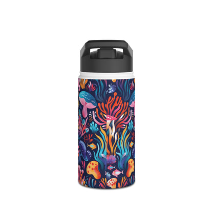 Underwater World Pattern Stainless Steel Water Bottle with Twist-on Lid and Double-Wall Vacuum Insulation