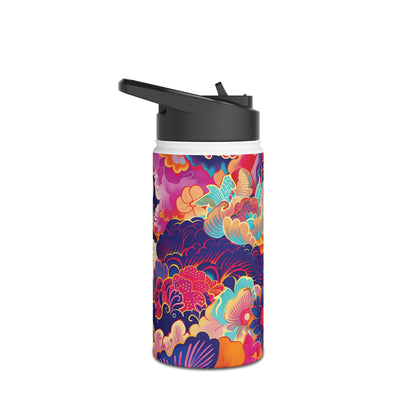 Manga Pattern Stainless Steel Water Bottle with Twist-on Lid and Double-Wall Vacuum Insulation