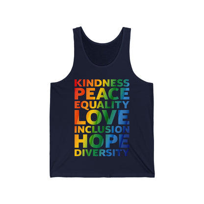 Kindness Equality Love LGBTQ Rainbow Flag Gay Pride Ally Tank tops