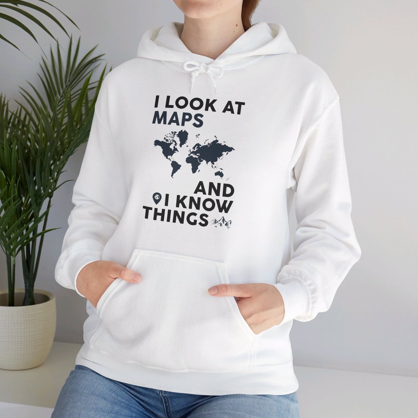 Funny I look At Maps and I Know Things Teacher Geographer Geography Hoodie For Men Women Hoodie