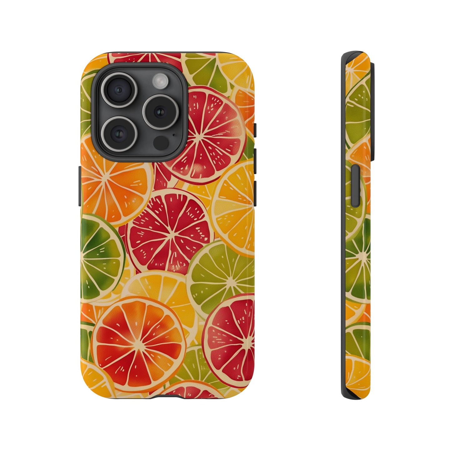 Citrus Burst Vibrant Color Pattern iPhone 13 14 15 16 Pro Max Plus Case Wireless Charging Compatible Tough Cases Protection, Magnetic Phone Case for iPhone Classic Series