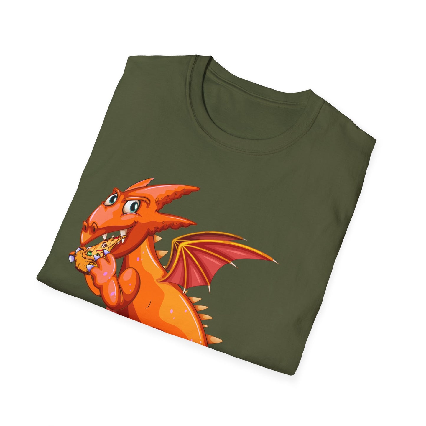 Funny Dragon Eating Pizza Dragon Foodie Food Lovers T-Shirt Men Women