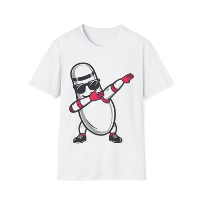 Funny Bowling Pin Dabbing Sunglasses Bowler Player T-Shirt For Men Women T-Shirt