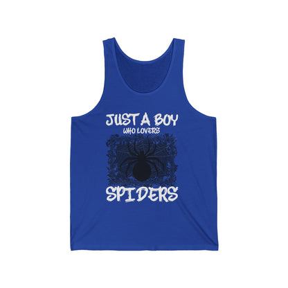 Just A Boy Who Loves Spiders Retro Spider Lover Tank Top For Men Kids Tank Top