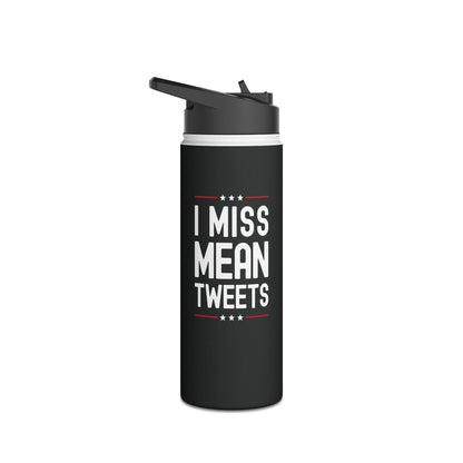 Funny I Miss Mean Tweets Trump 2024 Fathers Day Water Bottle Men Women