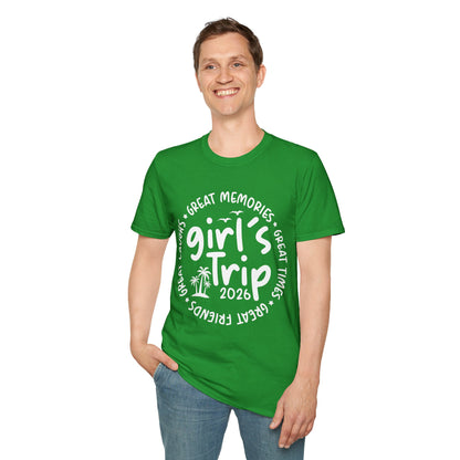 Girl's Trip 2026 Memories Friends Trip Matching Vacation T-Shirt For Men Women T-Shirt