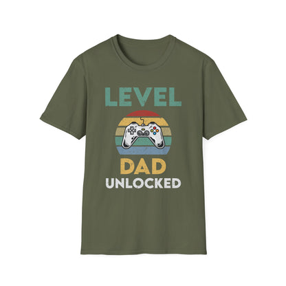 Funny Level Dad Unlocked Soon Dad To Be Fathers Day Gamer Gaming T-Shirt For Men