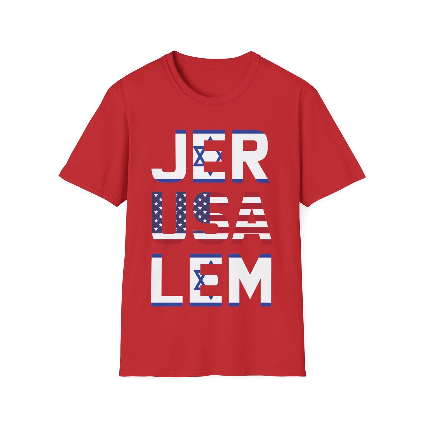 Jerusalem City USA Israel Flag Jewish Support Jerusalem T-Shirt for Men Women