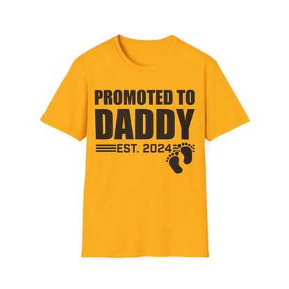 Mens Promoted To Daddy 2024 Pregnancy Announcement Gift T-Shirt