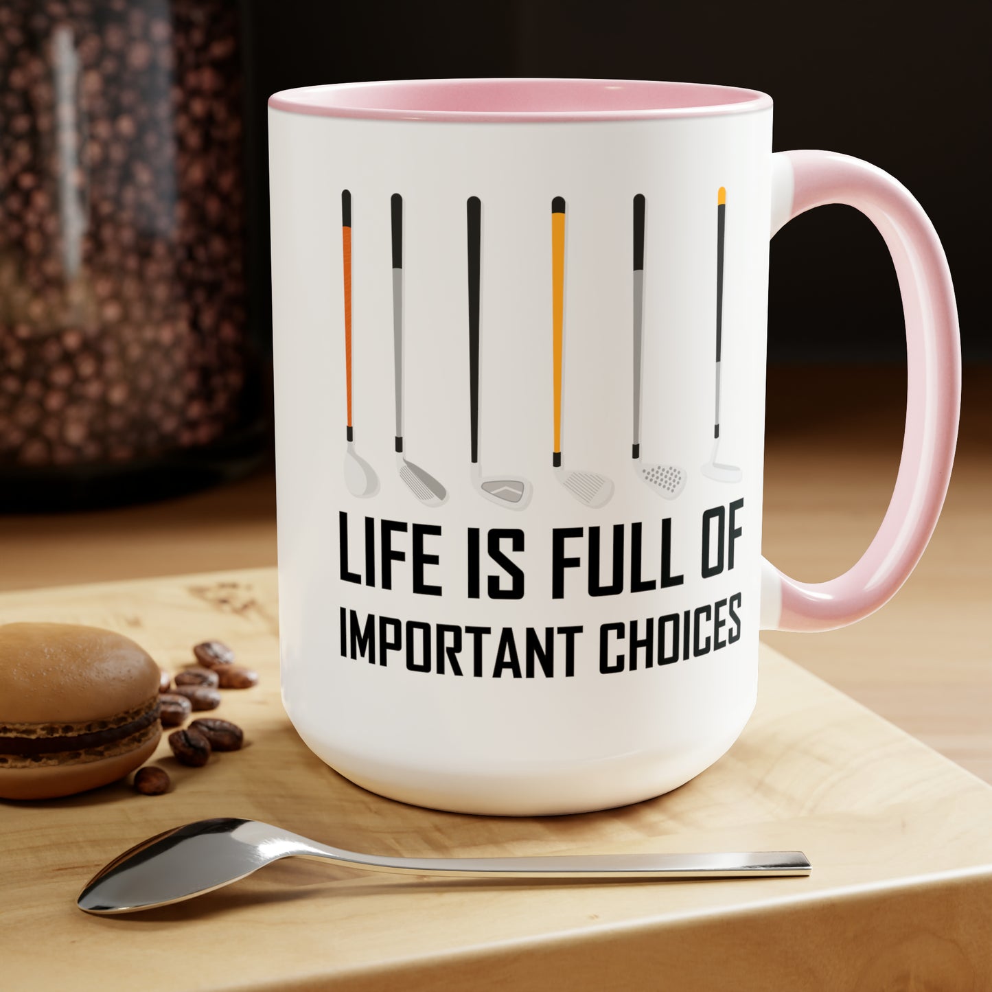 Funny Life Is Full Of Important Choices Golf Ceramic Coffee Mug Men Women