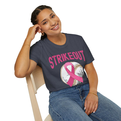 Strike Out Breast Cancer Baseball Fight Awareness T-Shirt Men Women