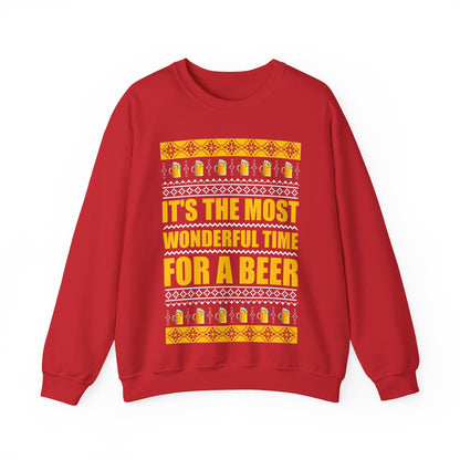 Funny Its The Most Wonderful Time For A Beer Xmas Christmas Jumper Sweatshirt