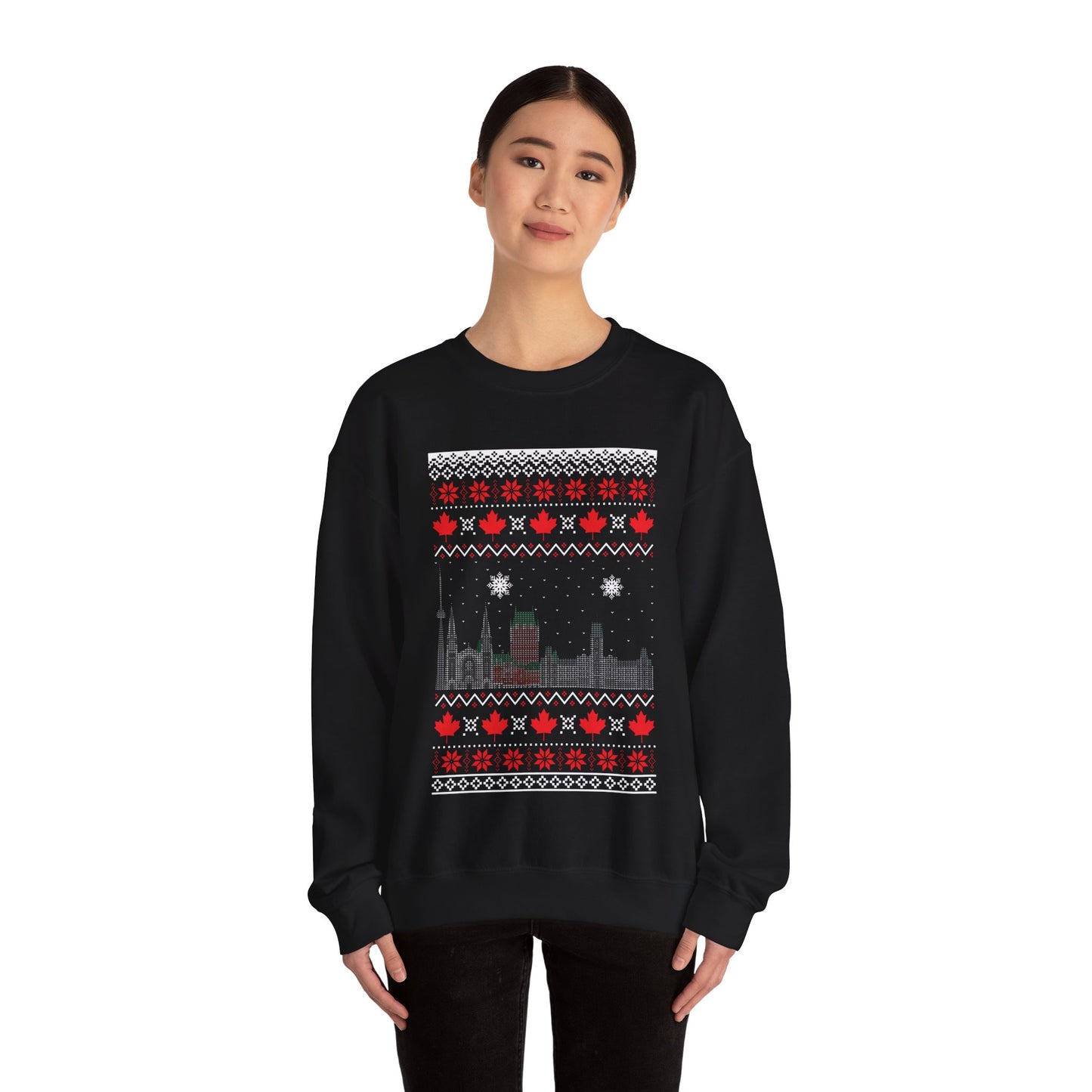 I Love Canada Christmas Santa Funny Ugly Christmas Jumper Sweatshirt Sweater