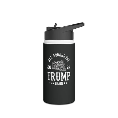 Pro-Trump All Aboard Train Trump 2024 Bottle Water Bottle Men Women