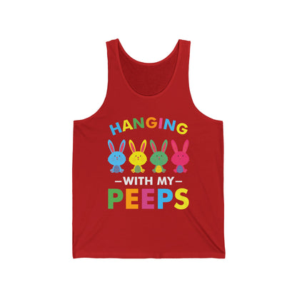 Funny Hangin with My Peeps Marshmallow Cute Happy Easter Tank Tops