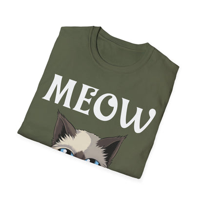 Meowstache Cat Mustache Moustache Beard Bearded Kitten Lovers T-Shirt For Men Women T-Shirt