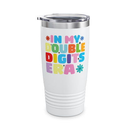 Funny In My Double Digits Era Retro 10 Year Old 10th Birthday Girl Tumbler For Men Women Kids Tumbler