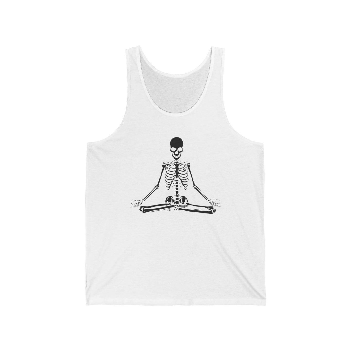 Meditating Skeleton Funny Freaky Yoga Zen Balance Halloween Costume Top for Men Women Tank top