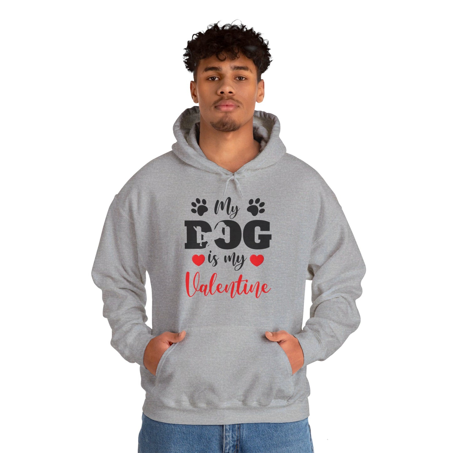 Funny My Dog is My Valentine Dog Lovers Hoodie For Men Women Hoodie