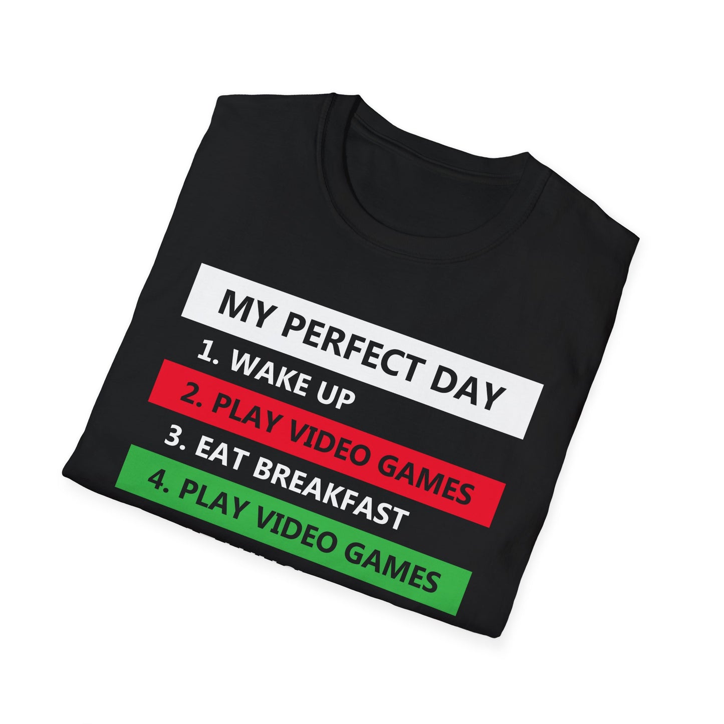 Funny My Perfect Day of Gamer Video Games Gaming T-Shirt Funny Kids Tee Top