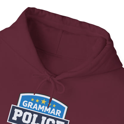 Grammar Police Badge To Serve and Correct Teacher Student Hoodie For Men Women