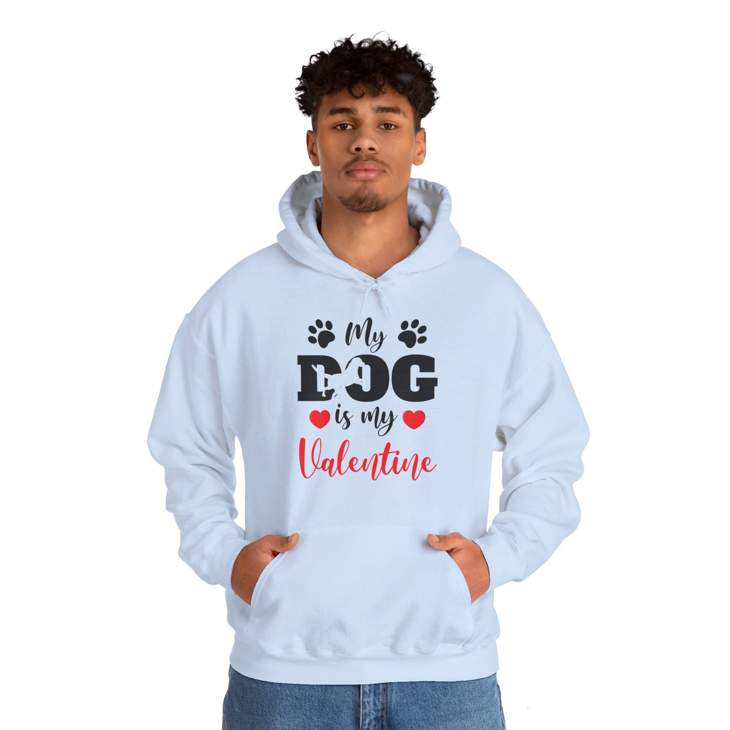 Funny My Dog is My Valentine Dog Lovers Hoodie For Men Women Hoodie