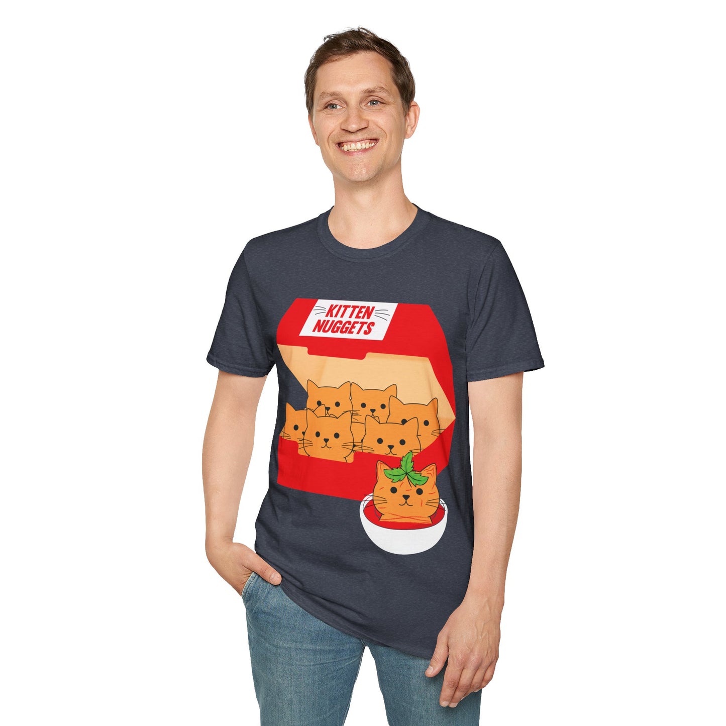 Funny Kitten Nuggets Food Pun Cat Lover Gift Chicken Nuggets T-Shirt For Men Women T-Shirt