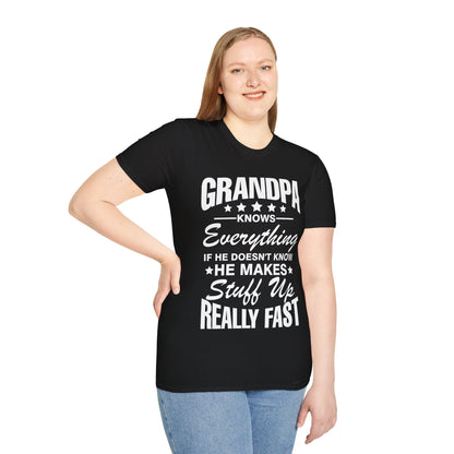 Grandpa Knows Everything Funny Gift For Father's Day Grandfather T-Shirt