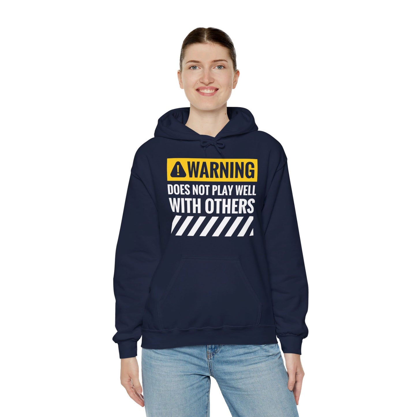 Funny Warning Does Not Play Well With Others Caution Sign Hoodie For Men Women Hoodie