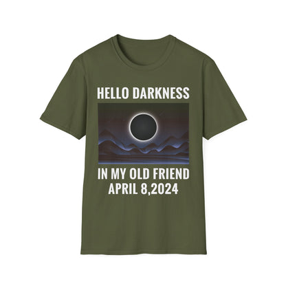 Funny Hello Darkness My Old Friend Solar Eclipse April 08, 2024 T-Shirt for Men Women