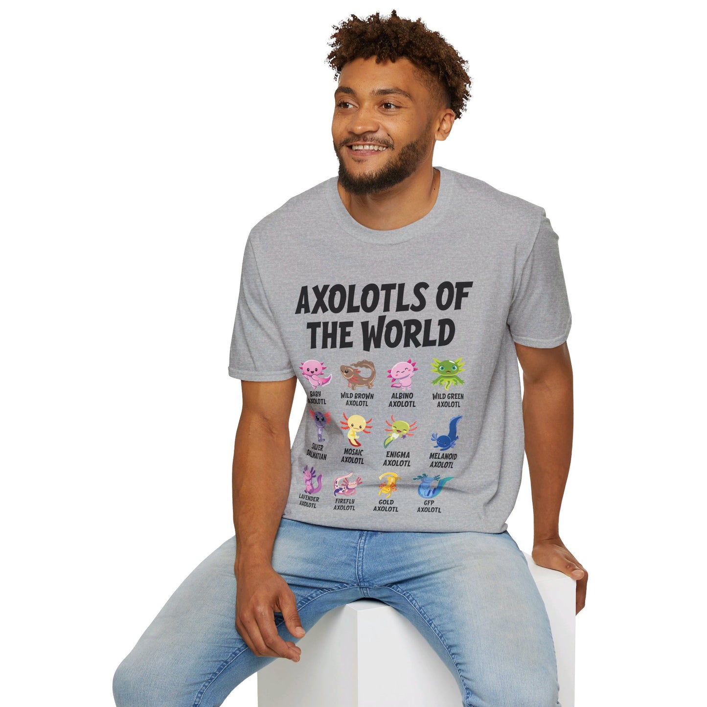 Funny Axolotls Of The World Cute Kawaii Axolotl T-Shirt For Men Women T-Shirt