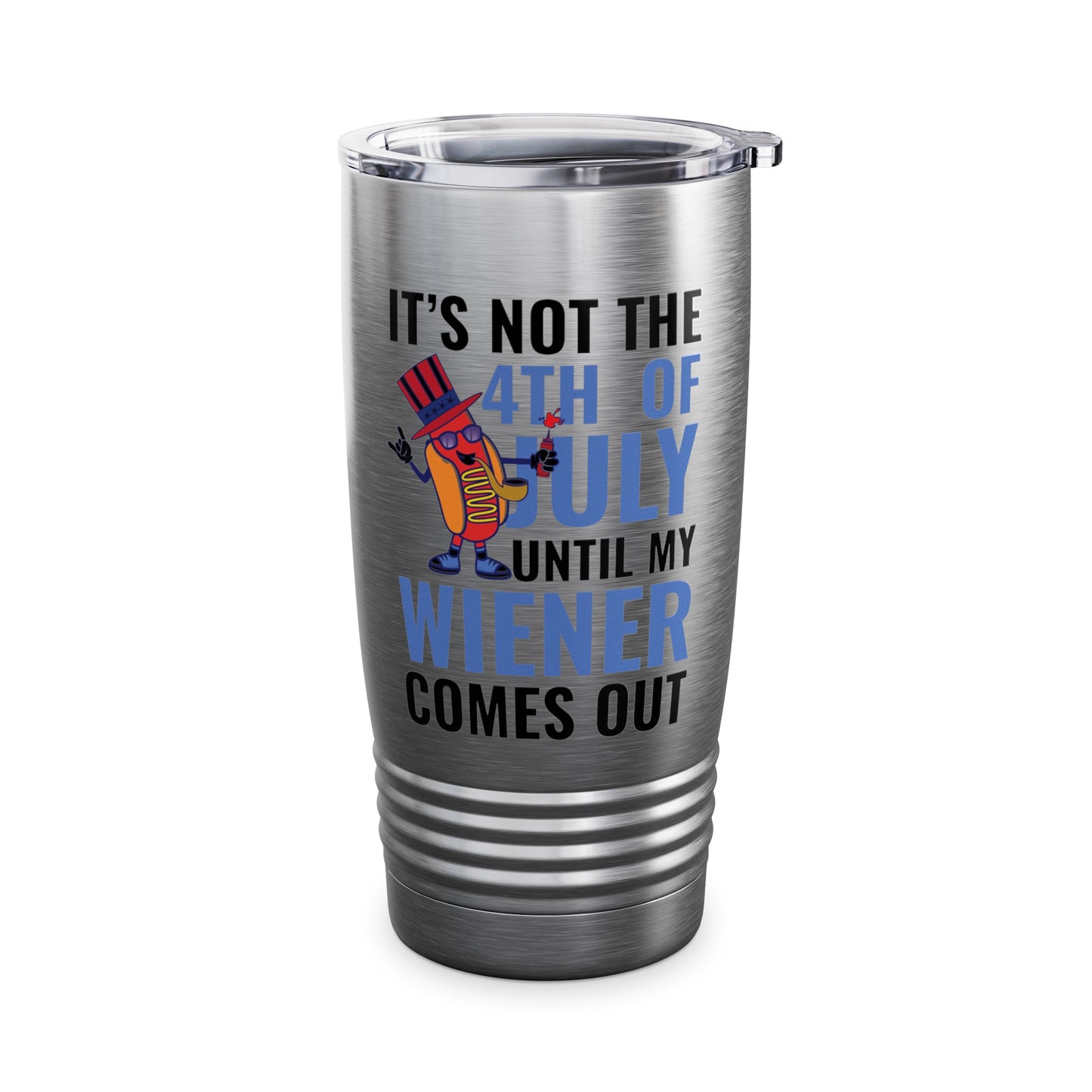 Funny 4th of July Hot Dog Wiener Comes Out Adult Humor Gift Tumbler