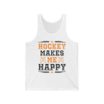 Hockey Makes Me Happy Funny Ice Hockey Fan Tank Top For Men Women Tank Top