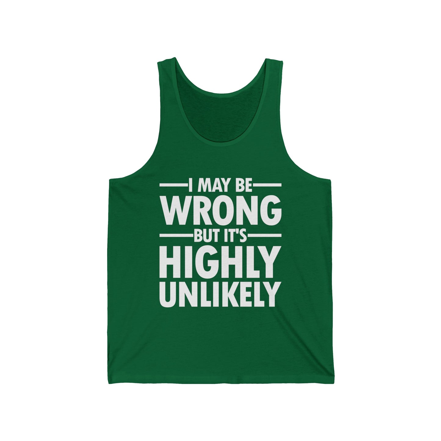 I May Be Wrong But It's Highly Unlikely Funny Sarcastic Tank Tops For Men Women