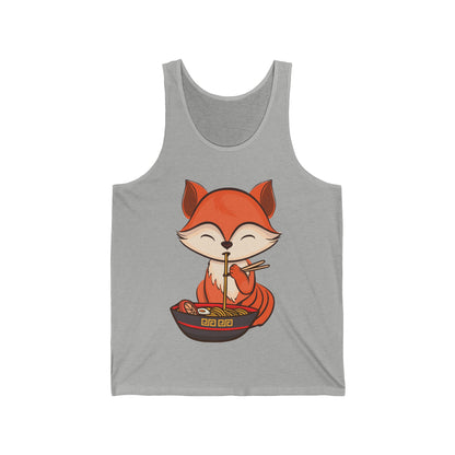 Fox Eating Ramen Kawaii Tee Japanese Cute Lovely Tank Top Men Women