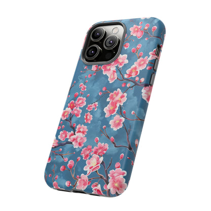 Sakura Blossoms Vibrant Colored iPhone 13 14 15 16 Pro Max Plus Case Wireless Charging Compatible Tough Cases Protection, Magnetic Phone Case for iPhone Classic Series