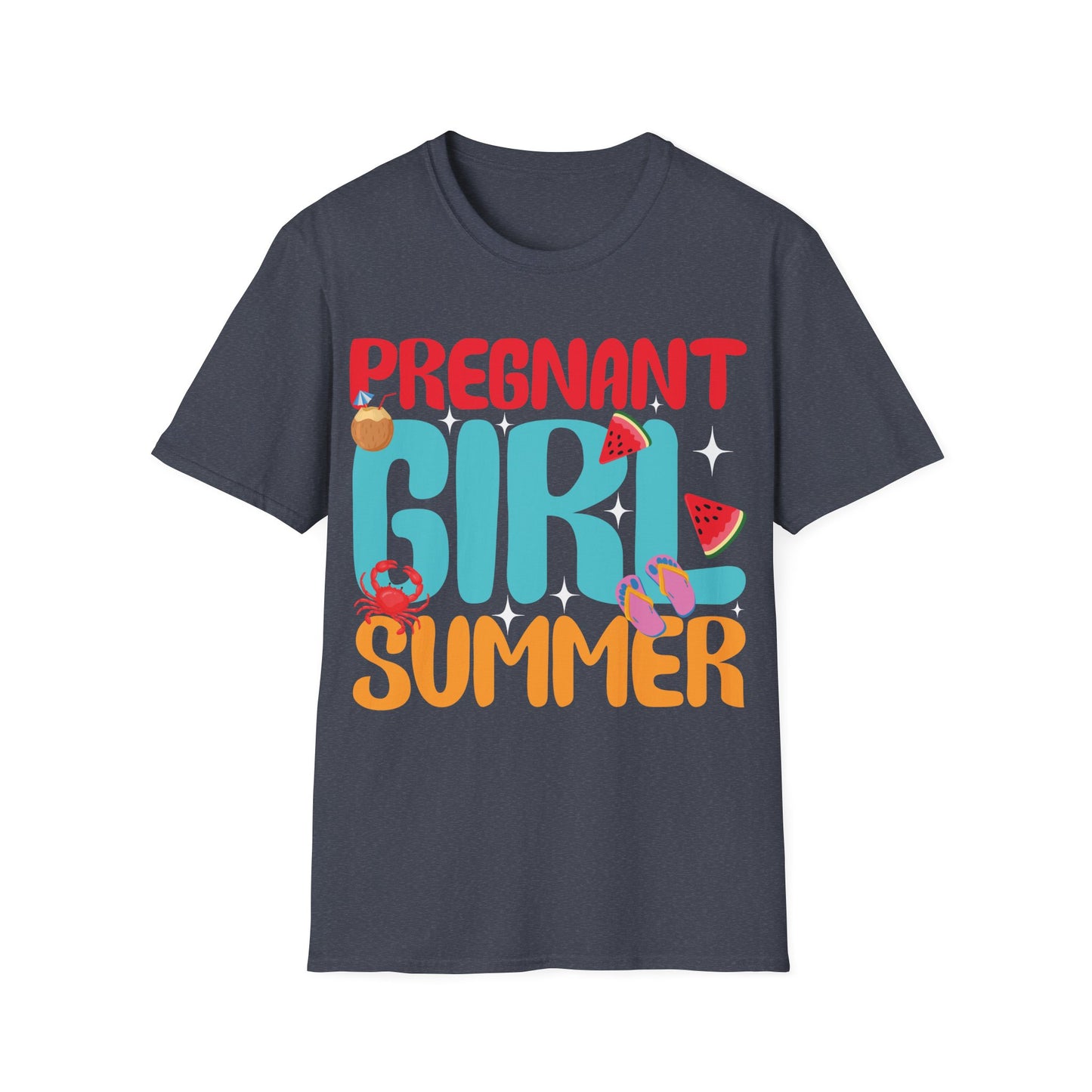 Groovy Pregnancy Reveal Pregnant Girl Summer T-Shirt For Baby Shower T-Shirt