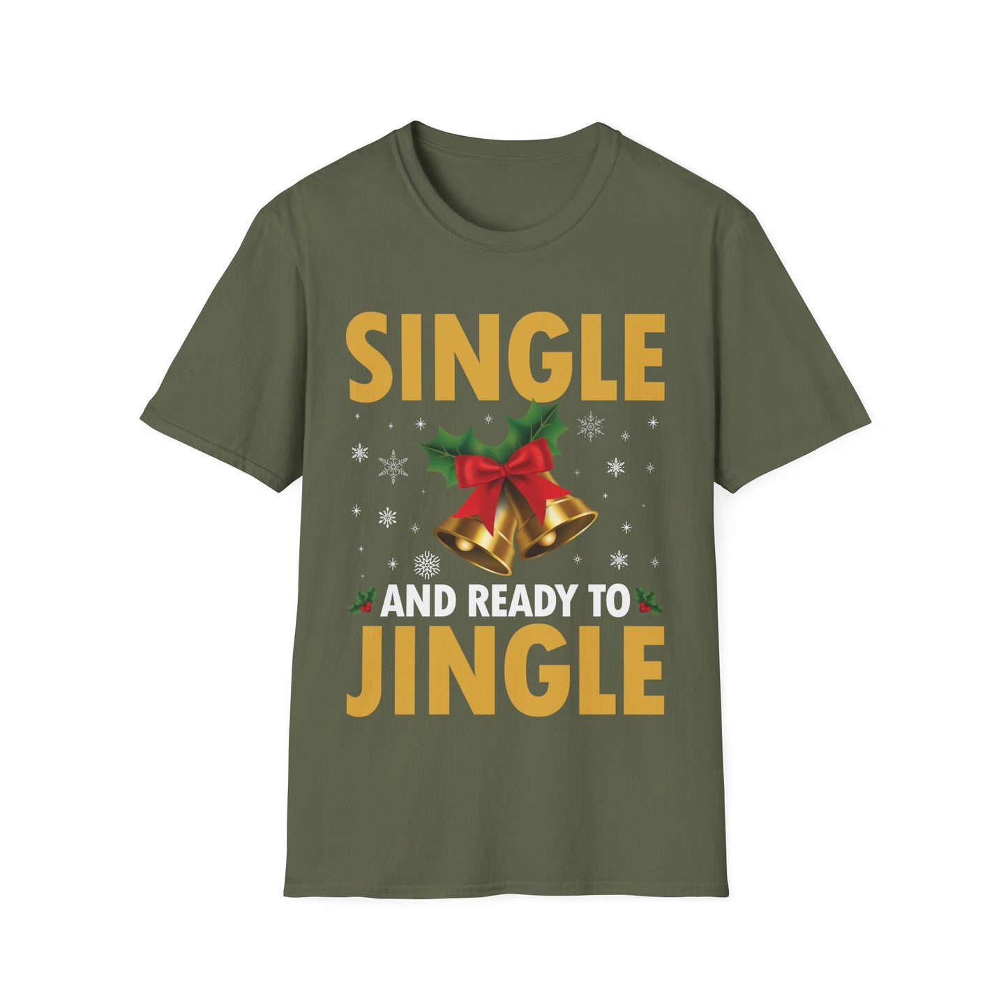 Funny Single Ready To Jingle Christmas Xmas Bells T-Shirt Men Women