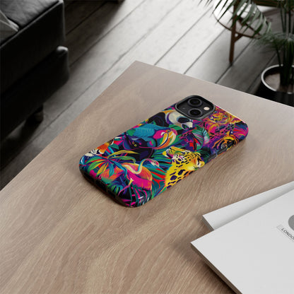 Animal Collage Pattern iPhone 13 14 15 16 Pro Max Plus Case Wireless Charging Compatible Tough Cases Protection, Magnetic Phone Case for iPhone Classic Series