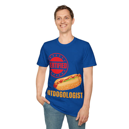 Certified Hotdogologist Hotdog Cool Sausage Hot Dog Lover T-Shirt For Men Women T-Shirt