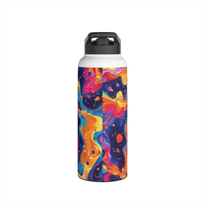 Galactic Explosion Pattern Stainless Steel Water Bottle with Twist-on Lid and Double-Wall Vacuum Insulation