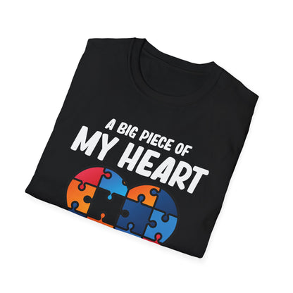 Big Peice Of My Heart Autism Awareness Sister Brother Autistic Kids Awareness T-Shirt