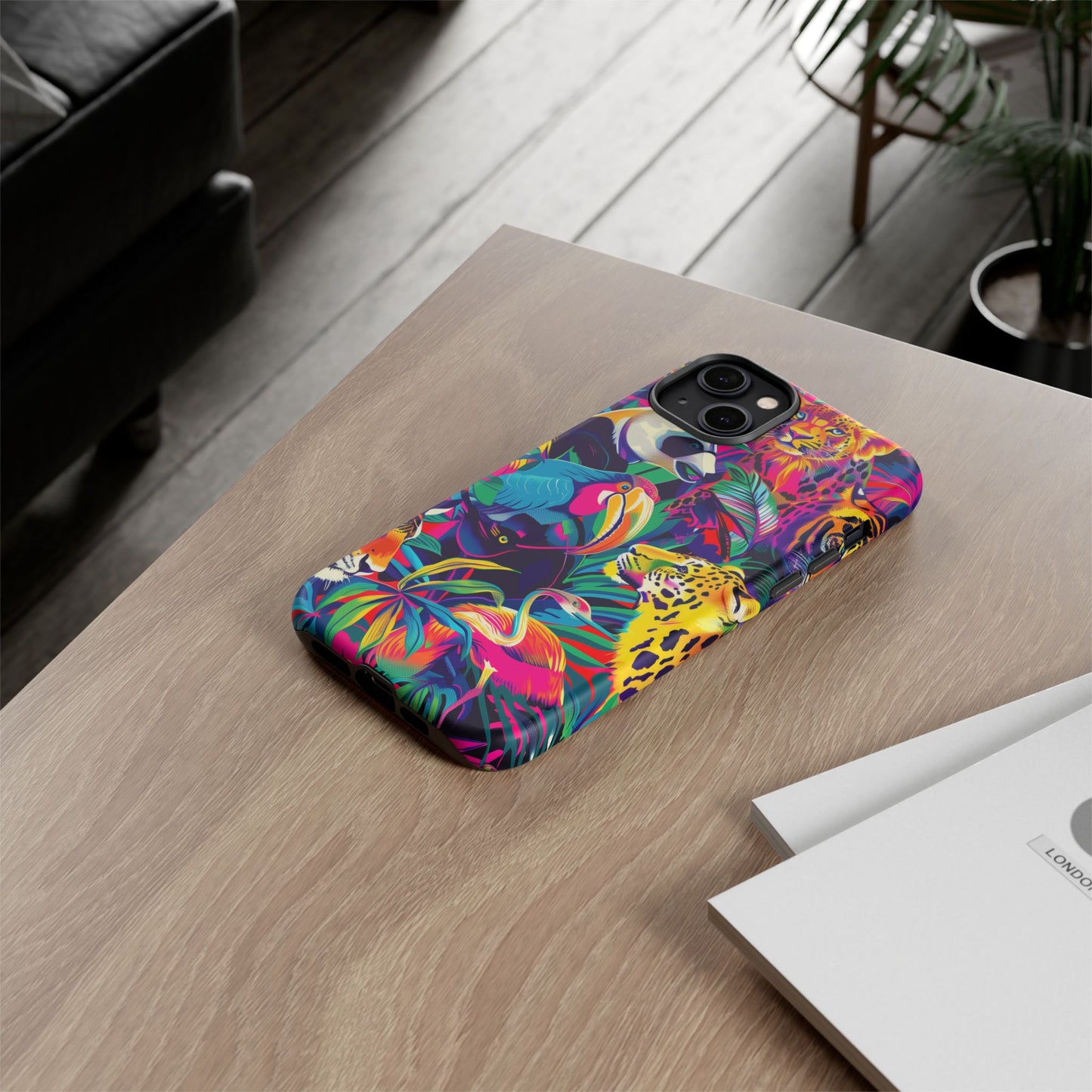 Animal Collage Pattern iPhone 13 14 15 16 Pro Max Plus Case Wireless Charging Compatible Tough Cases Protection, Magnetic Phone Case for iPhone Classic Series